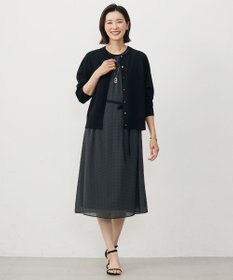 J.PRESS LADIES L 【洗える】ドットフロッキープリント ワンピース