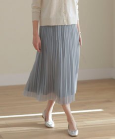 J.PRESS LADIES L 【洗える】オーガンジートリコット プリーツ スカート