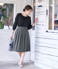 Tiaclasse 【洗える】ブラウスドッキングツイードワンピース