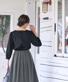 Tiaclasse 【洗える】ブラウスドッキングツイードワンピース