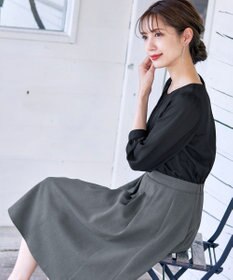 Tiaclasse 【洗える】ブラウスドッキングツイードワンピース