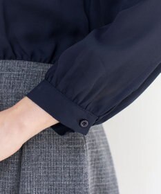 Tiaclasse 【洗える】ブラウスドッキングツイードワンピース