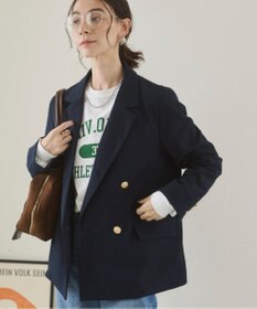 WEGO 【ANGIE VINTAGE/S/Mサイズ展開 / オケージョン対応 / セレモニー対応】ゴールドボタン テーラードジャケット / 金ボタン ダブル ブレザー