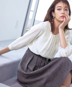 Tiaclasse 【洗える】ブラウスドッキングツイードワンピース