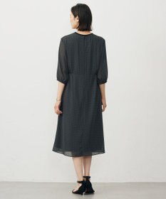 J.PRESS LADIES L 【洗える】ドットフロッキープリント ワンピース