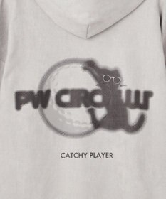 PW CIRCULUS 2025 NEW！【手洗い洗濯可】【MEN】キャットグラフィック スエードライク デタッチャブルフーディ ゴルフ