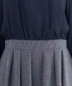 Tiaclasse 【洗える】ブラウスドッキングツイードワンピース