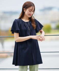 Tiaclasse 【UVケア・接触冷感】“あまラク” シフォンフレアスリーブカットソーチュニック