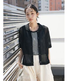 CRAFT STANDARD BOUTIQUE 配色メッシュニットカーディガン