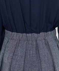 Tiaclasse 【洗える】ブラウスドッキングツイードワンピース