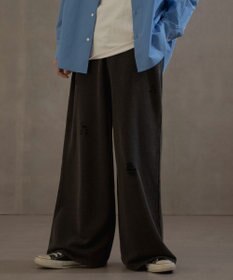 WEGO 【ウエストゴム】ダメージスウェットバギーパンツ