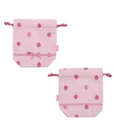 Mother garden マザーガーデン 野いちご コップ巾着 《レトロストロベリー柄》