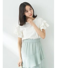 earth music&ecology フリルスリーブカットソー