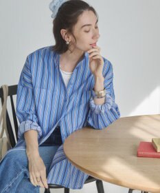 WEGO 着丈が選べる オーバーサイズ バンドカラー シャツ / ストライプ / 無地