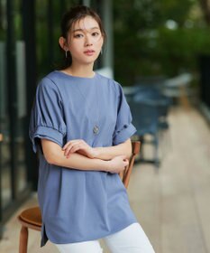 Tiaclasse 【UVケア・接触冷感】“あまラク” ボリュームパフスリーブカットソーチュニック