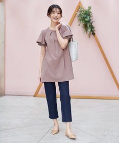 Tiaclasse 【UVケア・接触冷感】“あまラク” シフォンフレアスリーブカットソーチュニック