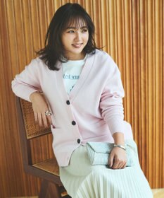 UNFILO 【野呂佳代さん着用】コットンカシミヤニット Vネックカーディガン