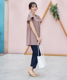 Tiaclasse 【UVケア・接触冷感】“あまラク” シフォンフレアスリーブカットソーチュニック