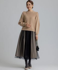 組曲 【WEB限定】襟付き片畔ニットプルオーバー