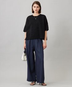 ICB L 【洗える】 ドレープスラブデニム ワイドパンツ