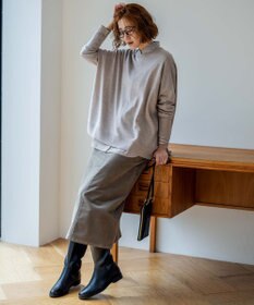 23区 【洗える】23区DENIM ベルベットストレッチ Aライン スカート