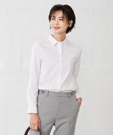 J.PRESS LADIES L 【洗える】ドビーストレッチ シャツカラー ブラウス