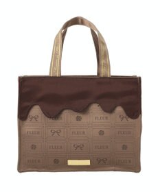 Maison de FLEUR FLEURチョコレートスクエアトートバッグ