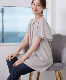Tiaclasse 【UVケア・接触冷感】“あまラク” シフォンフレアスリーブカットソーチュニック