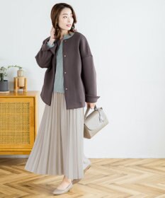 Tiaclasse 【洗える】アラン柄キーネックニットトップス