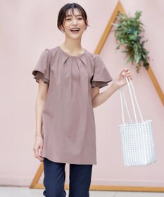 Tiaclasse 【UVケア・接触冷感】“あまラク” シフォンフレアスリーブカットソーチュニック