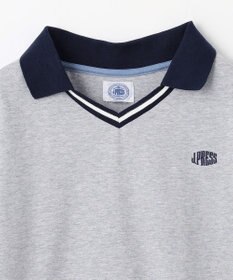 J.PRESS KIDS 【140-170cm】40/2天竺襟付き Vネック ポロシャツ