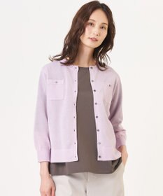 J.PRESS LADIES 【シーンレスに活躍】SHEER GLOSS KNIT クルーネック カーディガン