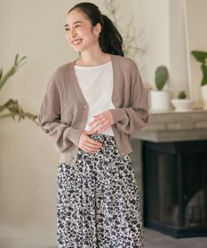 ANY 【洗濯機可】アイレットパターンカーデガン