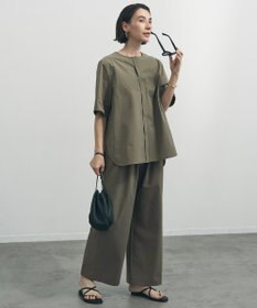 UNFILO 【セットアップ着用可/ウエストゴム】FINE MOVE ギャザーワイドパンツ