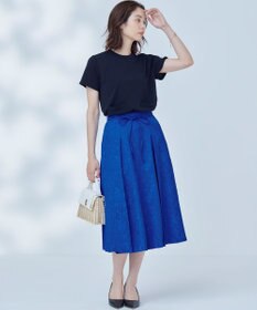 組曲 S 【WEB限定】エアリーフラワージャガード フレアスカート