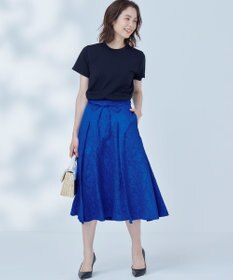 組曲 S 【WEB限定】エアリーフラワージャガード フレアスカート