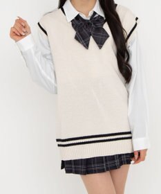 WEGO 【SCHOOLITEM】ラインスクールニットベスト