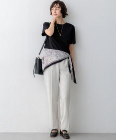 23区 L 【Oggi7月号掲載/吸水速乾/接触冷感/UVカット】ストレッチジョーゼット テーパード パンツ