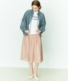 組曲 L ブルーデイジーロゴプリント Tシャツ