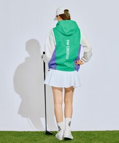 PW CIRCULUS 【撥水加工/ストレッチ】【WOMEN】カラーブロッキング ブルゾン ゴルフウェア レディース