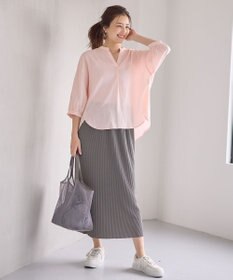 ANY L 【手洗い可能】ヨーロピアンリネンスキッパーネックブラウス