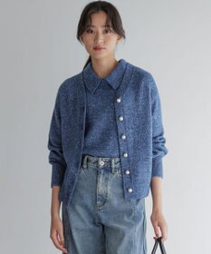 組曲 【加藤ローサさん着用 / 前後着用可】スパンコールヤーン カーディガン