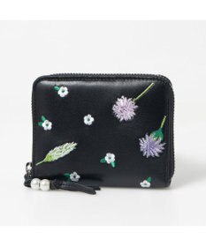 UNBILLION ペルケ perche / ボタニカルフラワー刺繍ラウンドパームフィットウォレット