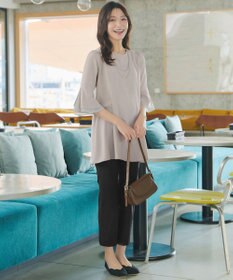 Tiaclasse 【新色追加】シフォンフレア袖チュニックブラウス