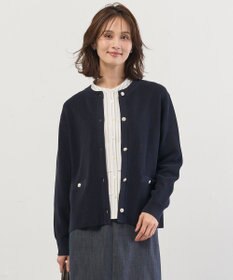 J.PRESS LADIES L ORGANIC GASS COTTON クルーネック カーディガン