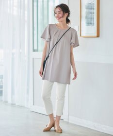 Tiaclasse 【UVケア・接触冷感】“あまラク” シフォンフレアスリーブカットソーチュニック