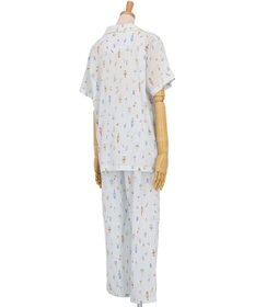 Wing パジャマ 綿100%(本体) 楊柳素材 高島ちぢみ（R） 3Lまで対応 大きいサイズ 5分袖 半袖 長ズボン レディース EP8047 ウイング／ワコール