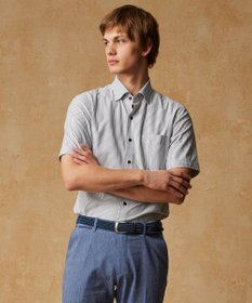 JOSEPH ABBOUD 【キングサイズ・イージーケア・ストレッチ】コンパクトジャージーヘアラインストライプ シャツ