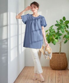 Tiaclasse 【UVケア・接触冷感】“あまラク” シフォンフレアスリーブカットソーチュニック