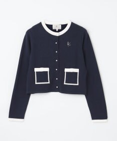 組曲 KIDS 【150-160cm】リボンインターシャニット カーディガン